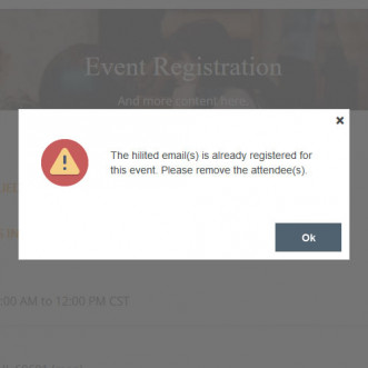 duplicate registration message