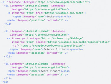 schema markup example