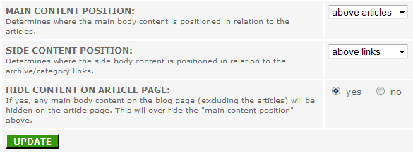 blog formatting options