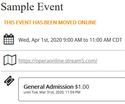 example of an event that has been moved online